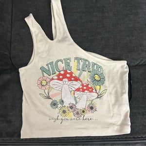 Off the shoulder cropped tank top